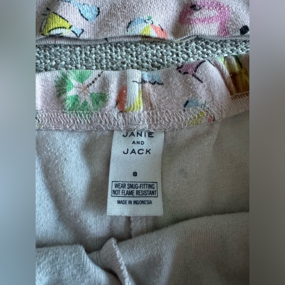 ☆3/$15-Janie and Jack Girls Pink Summer Print Pajama Set Size 8 - Picture 4 of 6
